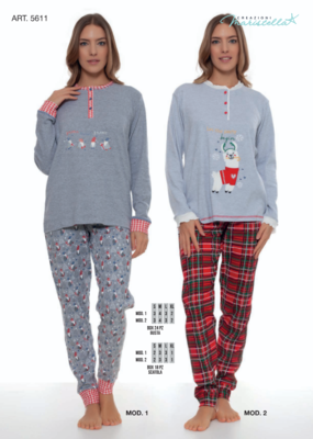 PIGIAMA NATALE DONNA M/L 5611 Tellini S.r.l. Wholesale Clothing