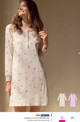 WOMEN'S SERAFINO NIGHTGOWN M/L 633998 Tellini S.r.l. Wholesale Clothing