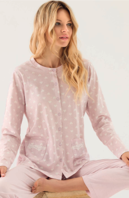 PIGIAMA APERTO DONNA M/L EMT652417 52/54 Tellini S.r.l. Ingrosso Abbigliamento