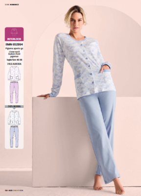 PIGIAMA APERTO DONNA M/L 652894 Tellini S.r.l. Ingrosso Abbigliamento