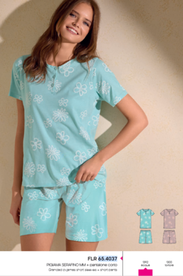 WOMEN'S SERAFINO PAJAMAS M/M 654037 Tellini S.r.l. Wholesale Clothing