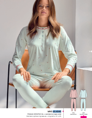 WOMEN'S SERAFINO PAJAMAS M/L 654040 Tellini S.r.l. Wholesale Clothing