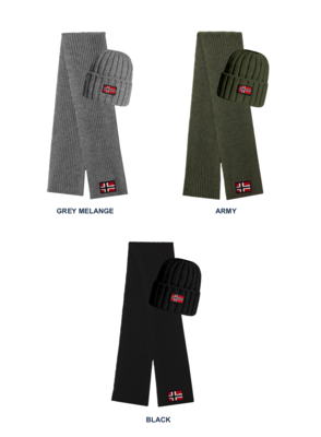 MEN'S HAT+SCARF SET 840109 Tellini S.r.l. Wholesale Clothing