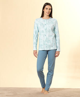 PIGIAMA APERTO DONNA M/L LQ292083 Tellini S.r.l. Ingrosso Abbigliamento