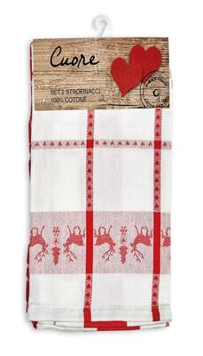 2-PIECE HEART DISH TOWEL SET 50X70 Tellini S.r.l. Wholesale Clothing