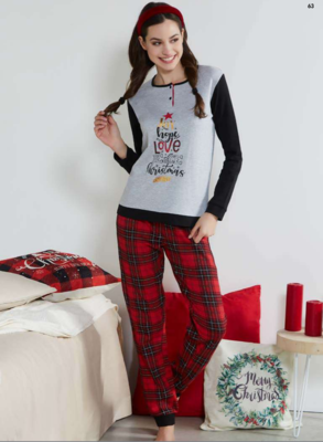 PIGIAMA SERAFINO NATALE DONNA M/L B2DD20309 Ingrosso Intimo Tellini S.r.l.
