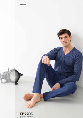 PIGIAMA APERTO UOMO M/L EP2205 Tellini S.r.l. Ingrosso Abbigliamento