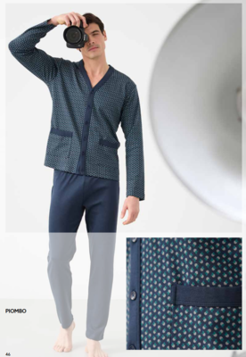 PIGIAMA APERTO UOMO M/L EP2207 Tellini S.r.l. Ingrosso Abbigliamento