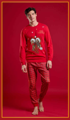 MEN'S CHRISTMAS PAJAMAS M/L EP2230 Tellini S.r.l. Wholesale Clothing