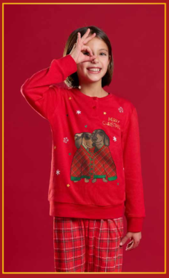 Girls' Christmas Pajamas M/L EP7061 Tellini S.r.l. Wholesale Clothing