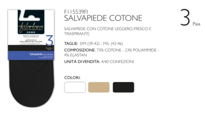 TRIS CALZINO SALVAPIEDE UOMO F115539 Tellini S.R.L. Velkoobchodní oblečení