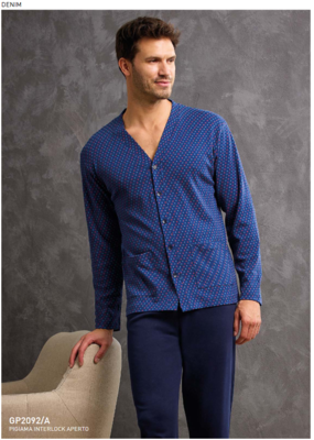 PIGIAMA APERTO UOMO M/L GP2092A Ingrosso Pigiami uomo Tellini S.r.l.
