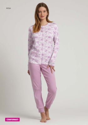 PIGIAMA  CONFORMATO APERTO DONNA M/L GP6047AC Tellini S.r.l. Ingrosso Abbigliamento