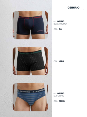 TRIS MEN'S BOXER GB1340 Tellini S.r.l. Wholesale Clothing