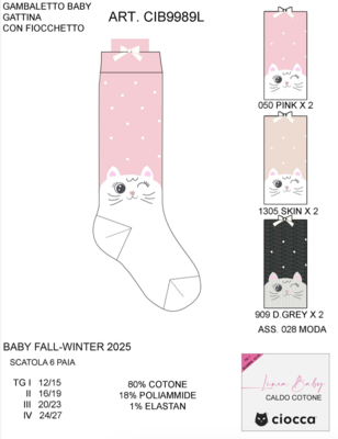 CALZINO LUNGO NEONATA CIB9989L Tellini S.R.L. Veleprodajna odjeća