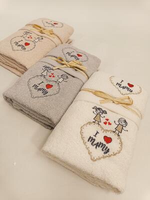 COMPLETO SPUGNA RICAMO 1+1 Ingrosso Biancheria Bagno Tellini S.r.l.