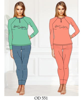 PIGIAMA DONNA M/L OD551 Tellini S.R.L. Veleprodajna odjeća