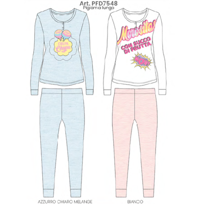 PIGIAMA RAGAZZA M/L PFD7548C Tellini S.r.l. Ingrosso Abbigliamento