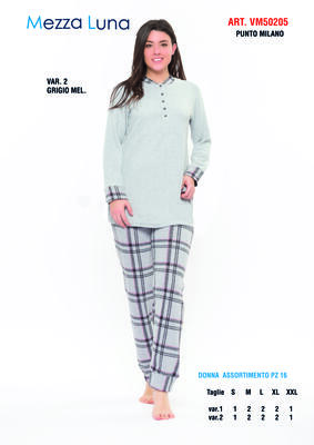 WOMEN'S PAJAMAS M/L VM50205 Tellini S.r.l. Wholesale Clothing
