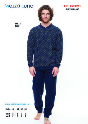 MEN'S PAJAMAS M/L VM60201 Tellini S.r.l. Wholesale Clothing