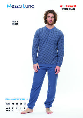 MEN'S PAJAMAS M/L VM60201 Tellini S.r.l. Wholesale Clothing