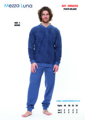 MEN'S PAJAMAS M/L VM60203 Tellini S.r.l. Wholesale Clothing