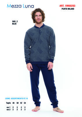 MEN'S PAJAMAS M/L VM60203 Tellini S.r.l. Wholesale Clothing