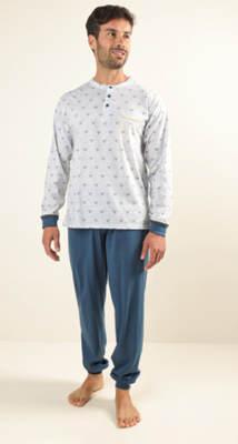 PIGIAMA UOMO M/L Z60040 Tellini S.r.l. Ingrosso Abbigliamento