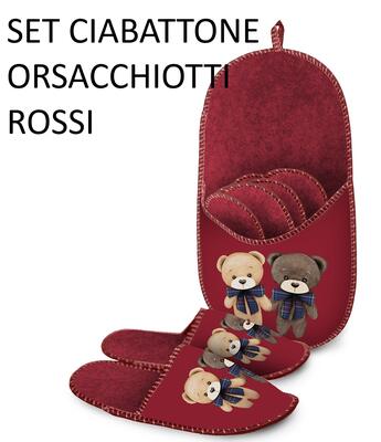 FAMILY TEDDY BEAR SLIPPERS SET Tellini S.r.l. Wholesale Clothing