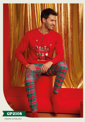 PIGIAMA NATALE UOMO M/L GP2108 Tellini S.R.L. Χονδρική ενδυμασία