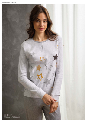 PIGIAMA DONNA M/L GP6101 Tellini S.r.l. Ingrosso Abbigliamento