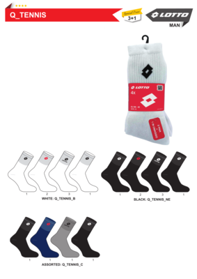 4PACK CALZINO UOMO Q-TENNIS Tellini S.R.L. Veleprodajna odjeća