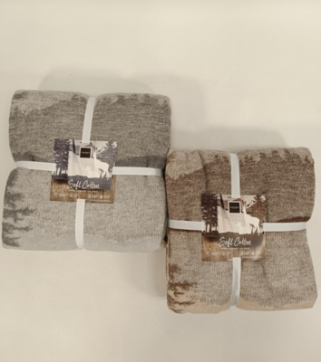 SOFTCOTTON BLANKET JACQUARD WOOD 150X200 Tellini S.r.l. Wholesale Clothing